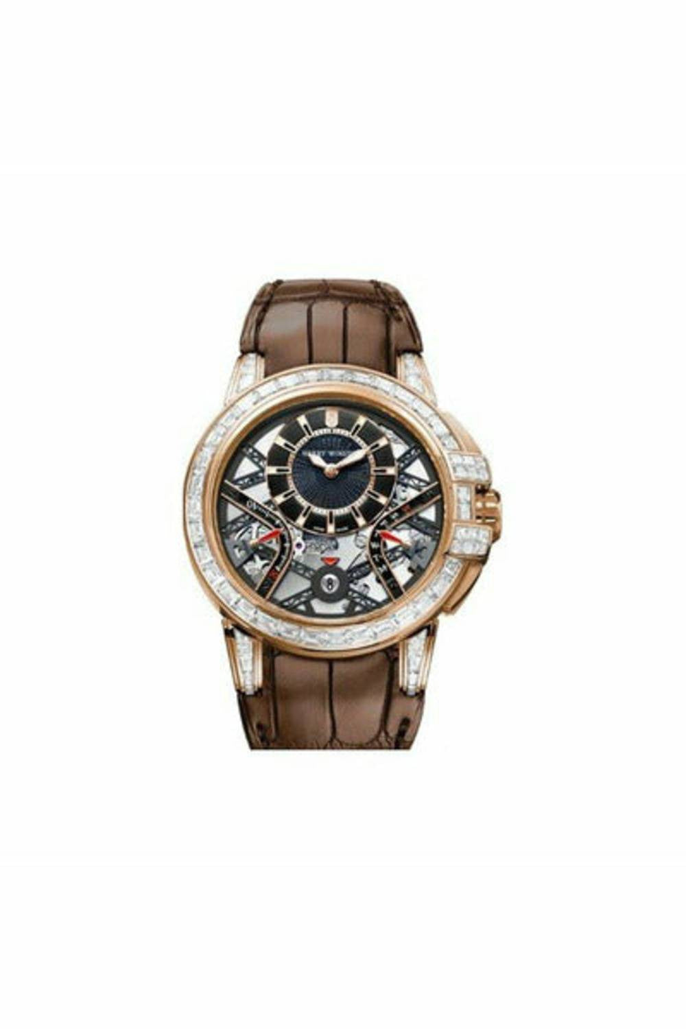 harry winston ocean biretrogade limited edition 18kt rose gold with diamonds 42mm men's watch-DUBAILUXURYWATCH