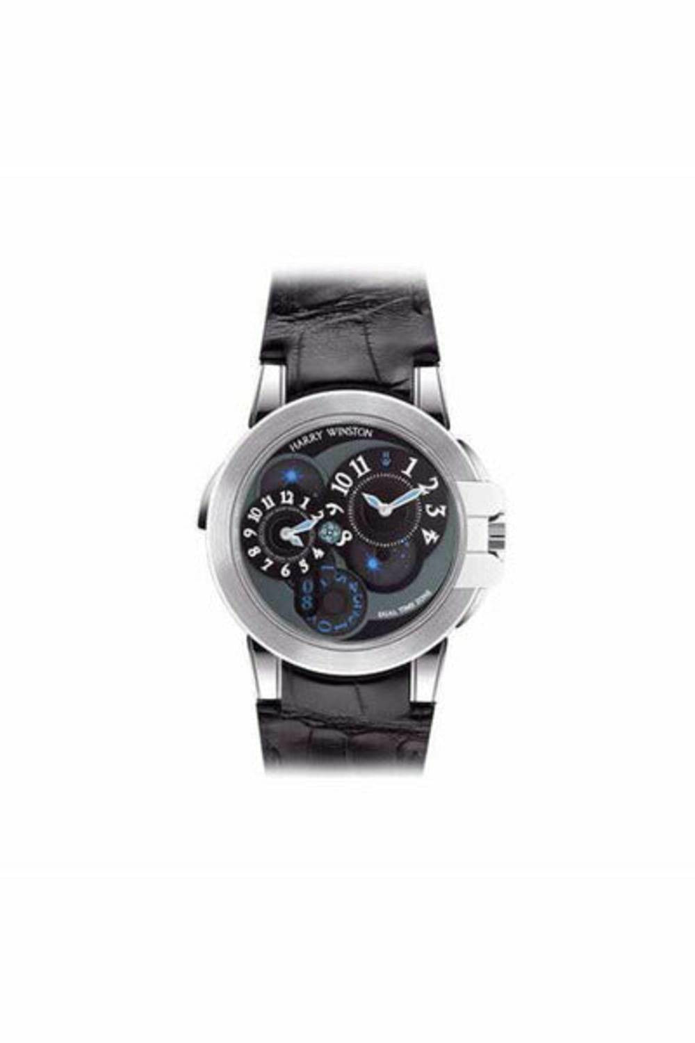 harry winston ocean dual time 44mm 18k white gold men's watch-DUBAILUXURYWATCH