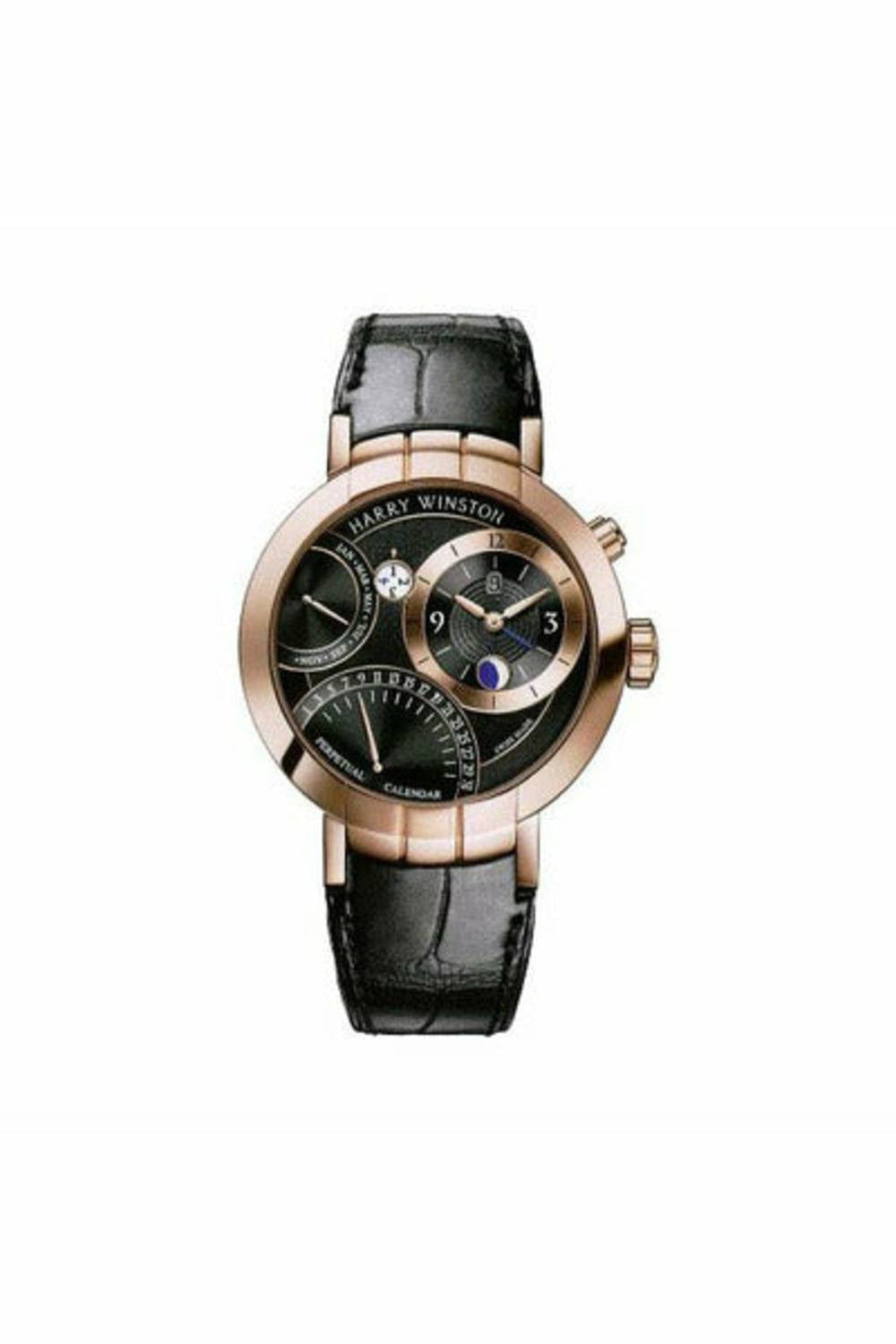 harry winston premier excenter perpetual calendar 41mm 18k rose gold men's watch-DUBAILUXURYWATCH