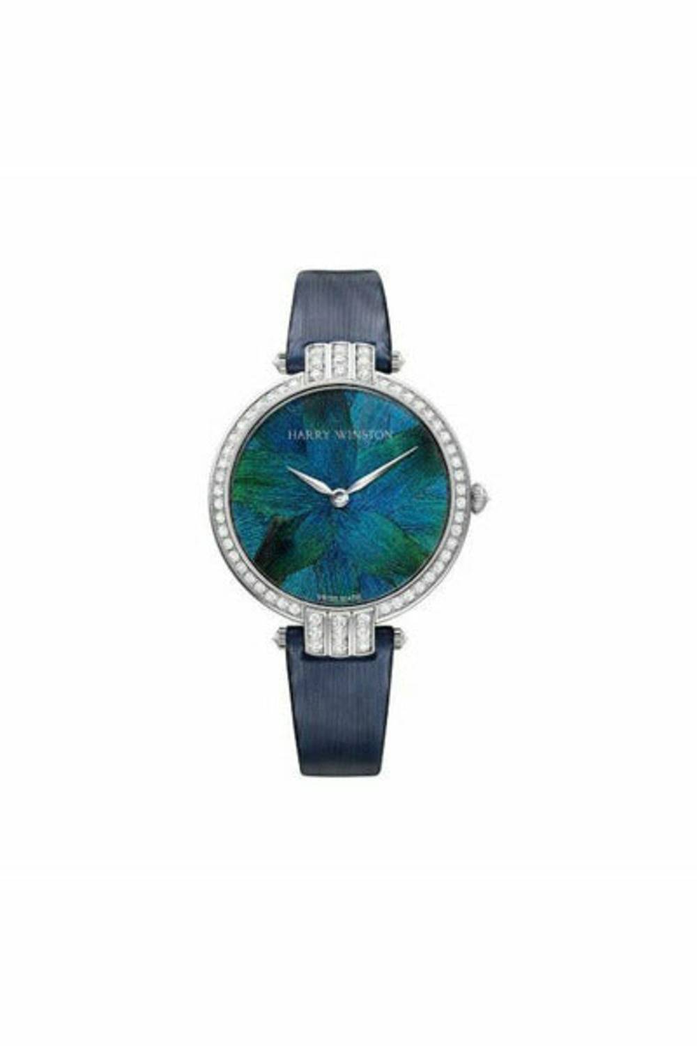 harry winston premier feathers 36mm 18kt white gold ladies watch-DUBAILUXURYWATCH