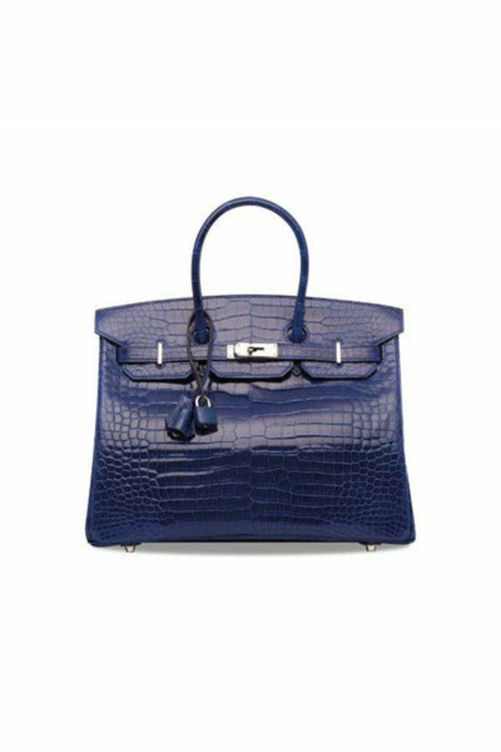 hermes birkin 35 blue electric shiny porosus crocodile palladium hw handbag-DUBAILUXURYWATCH