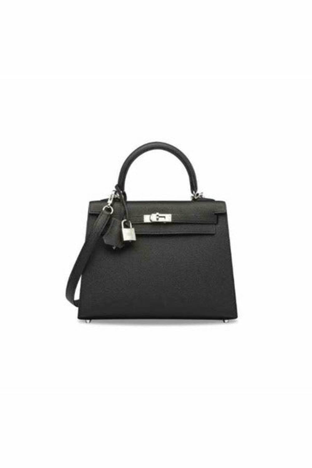 hermes kelly 25 sellier black epsom leather palladium hw-DUBAILUXURYWATCH