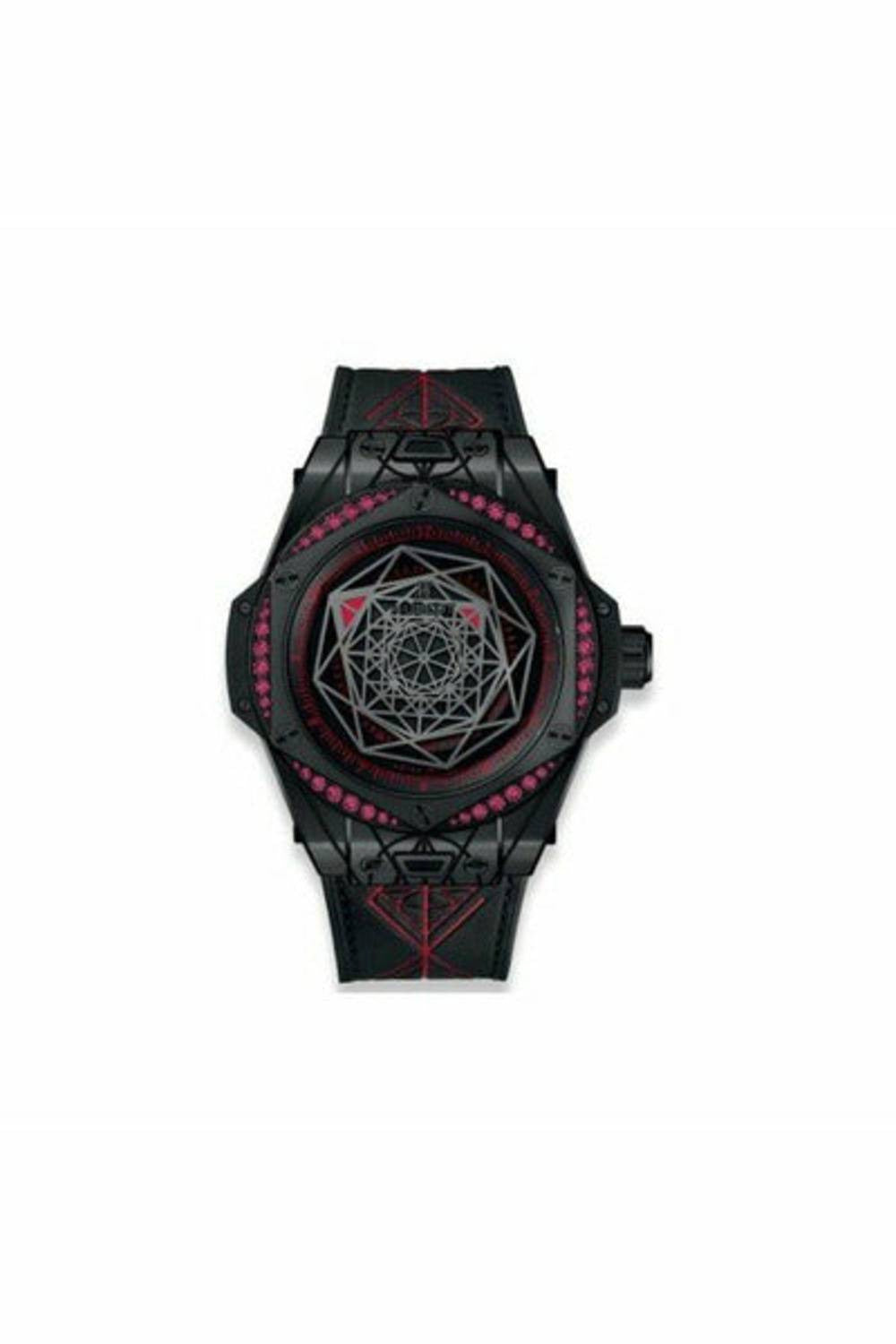 hublot big bang sang bleu all black red limited edition of 100 pieces ceramic 39mm men's watch-DUBAILUXURYWATCH