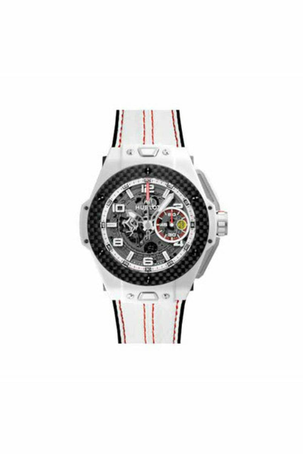 hublot big bang unico ferrari carbon 45mm white ceramic men's watch-DUBAILUXURYWATCH