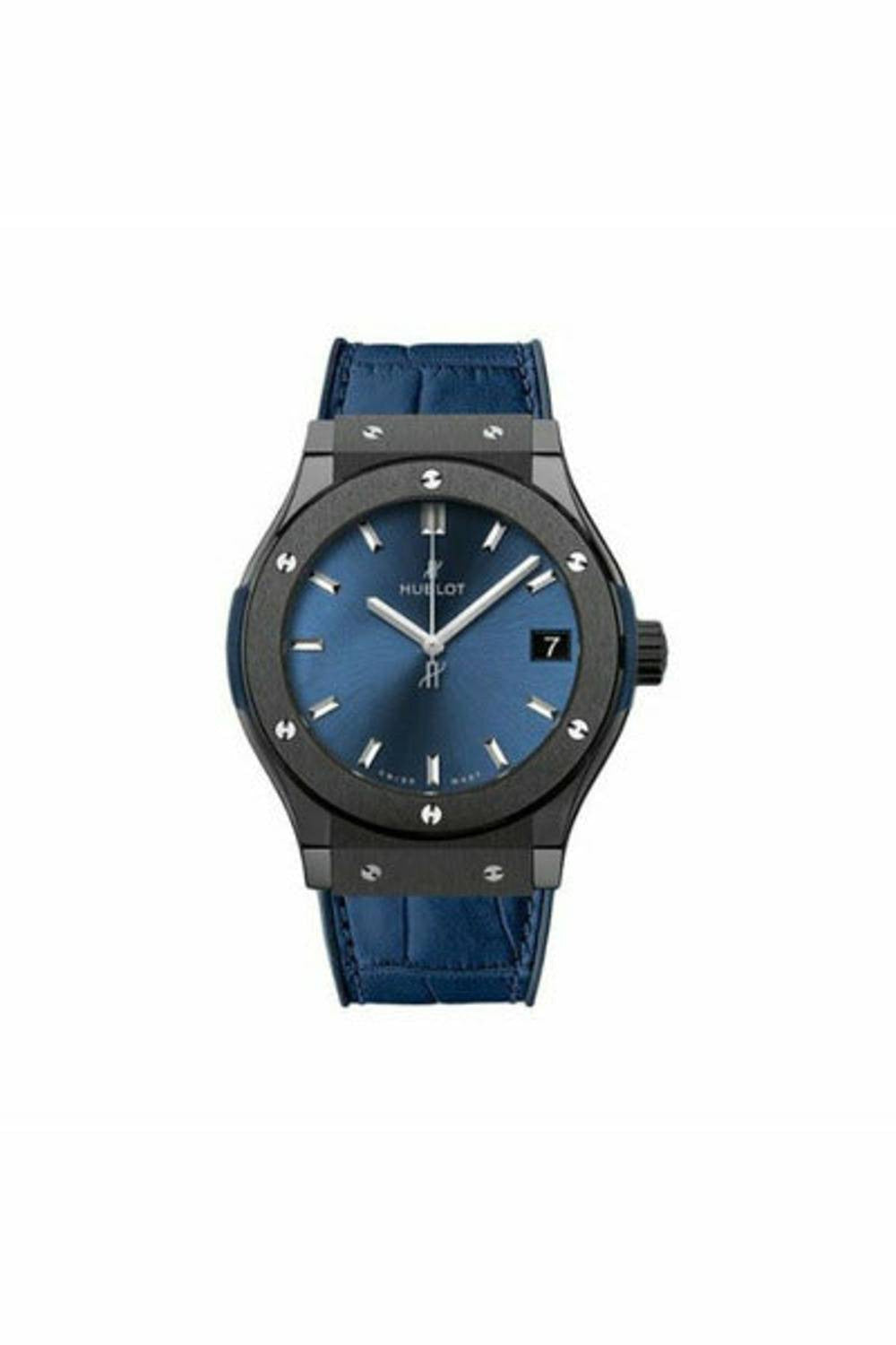 hublot classic fusion 33mm ceramic blue ladies watch-DUBAILUXURYWATCH