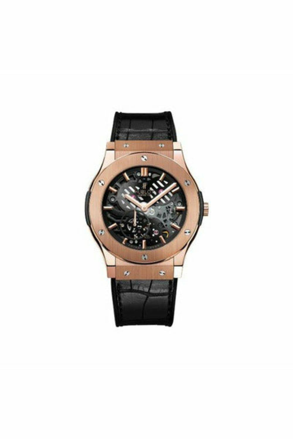 hublot classic fusion extra-thin skeleton king gold 45mm 18kt rose gold men's watch-DUBAILUXURYWATCH