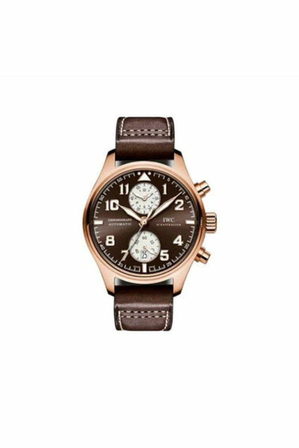 iwc pilot chronograph saint exupery 18kt rose gold 43mm men's watch-DUBAILUXURYWATCH