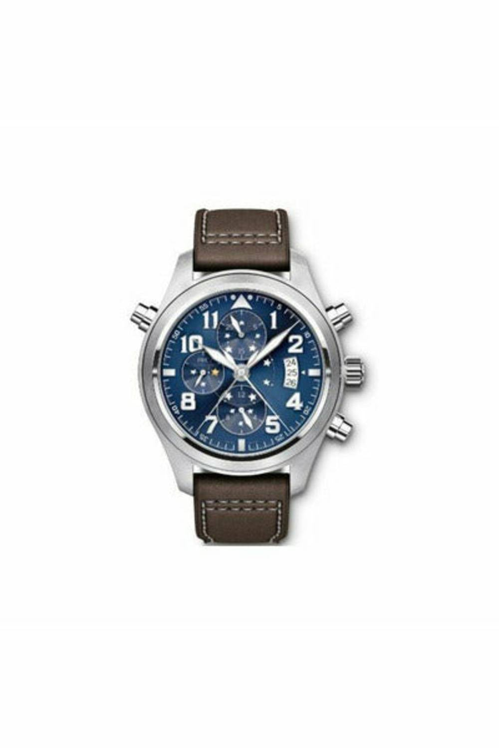 iwc pilot midnight double chronograph limited edition of 1000 pieces stainless steel 44mm men's watch-DUBAILUXURYWATCH