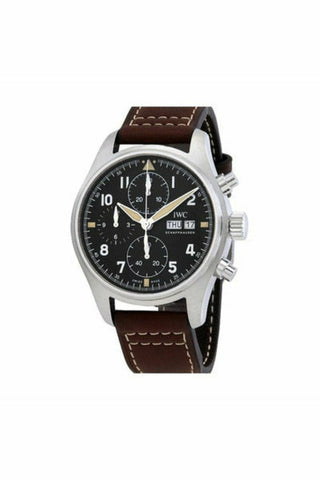 iwc pilot spitfire chronograph automatic black dial men's watch-DUBAILUXURYWATCH