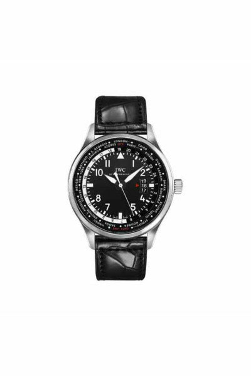 iwc pilot worldtimer stainless steel 45mm men's watch-DUBAILUXURYWATCH