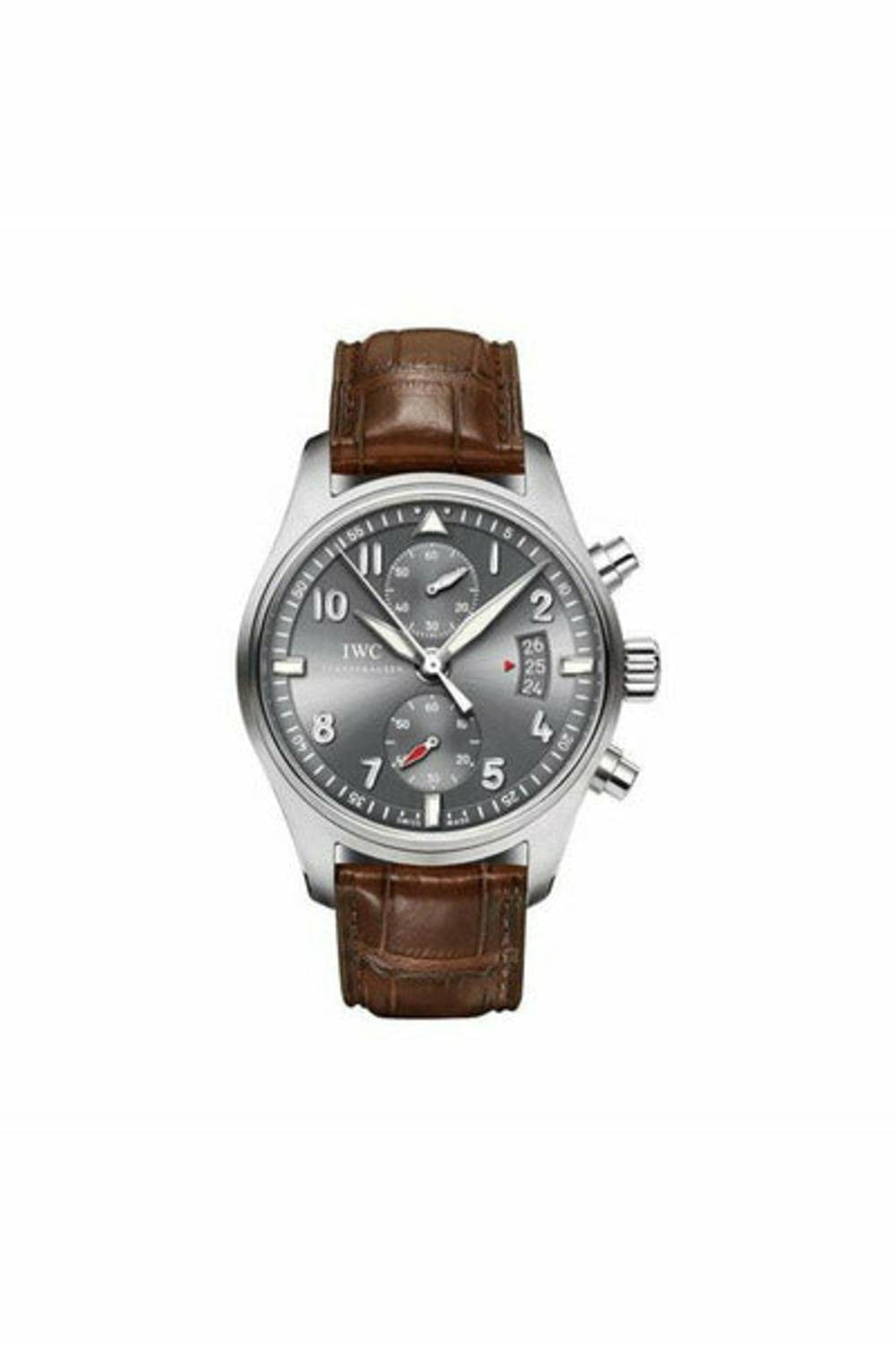 iwc spitfire chronograph slate grey dial 43mm stainless steel men's watch-DUBAILUXURYWATCH