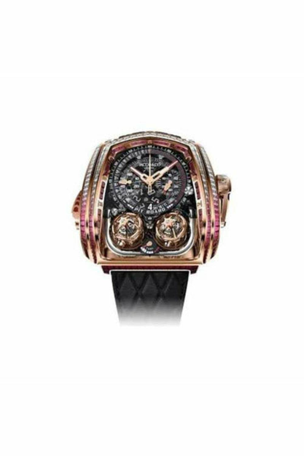 jacob & co. new & limited edition 18 pcs twin turbo furious baguette 57mm x 52mm 18kt rose gold men's watch-DUBAILUXURYWATCH