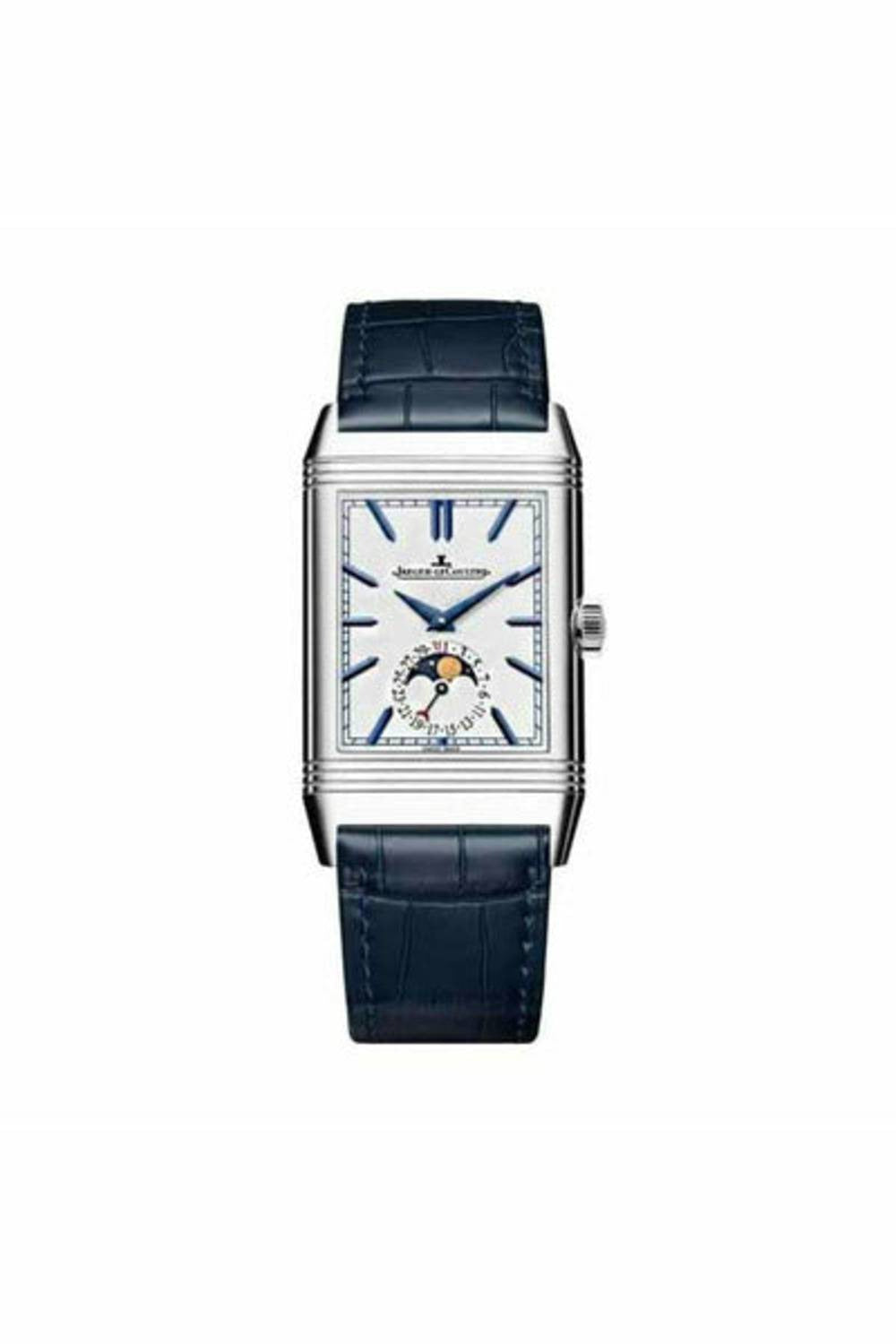 jaeger lecoultre reverso tribute moon 49.7mm x 29.9mm stainless steel men's watch-DUBAILUXURYWATCH