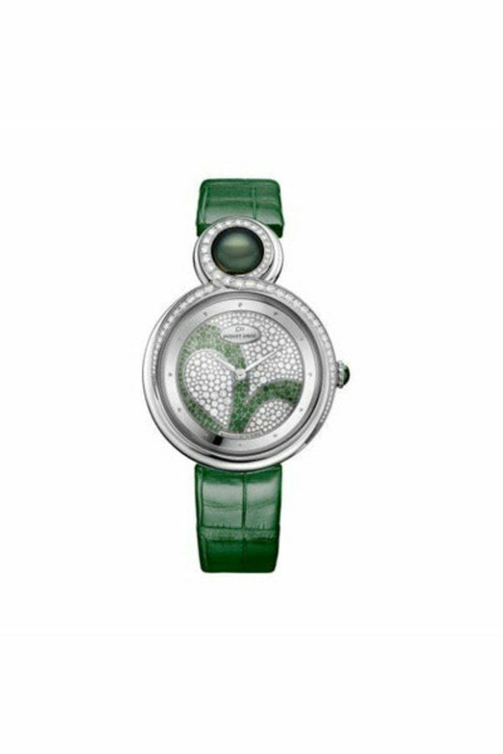 jaquet droz clover leaf 18kt white gold 35mm ladies watch-DUBAILUXURYWATCH