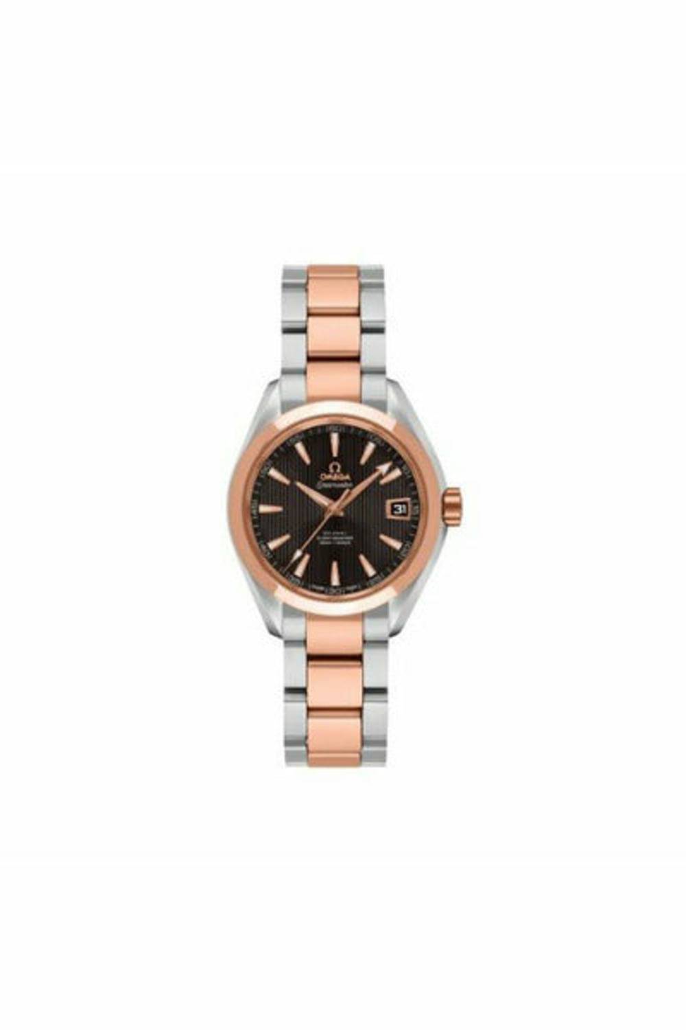 omega aqua terra 30mm stainless steel & 18kt rose gold ladies watch ref. 231.20.30.20.06.001-DUBAILUXURYWATCH