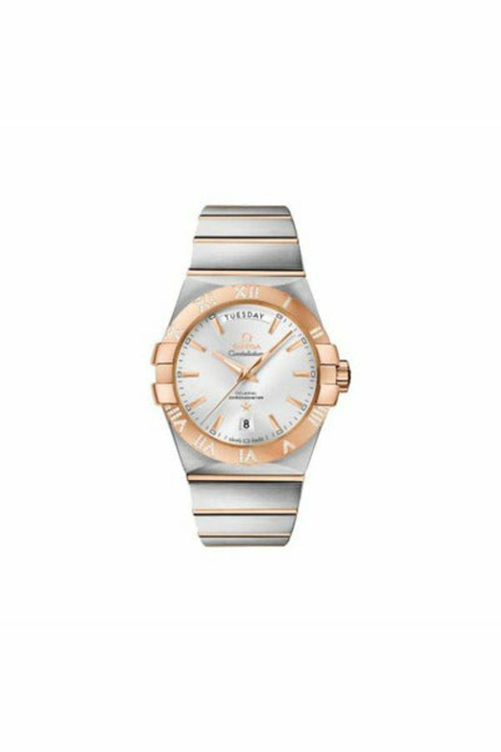 omega constellation co-axial 38mm stainless steel & 18kt rose gold men's watch-DUBAILUXURYWATCH