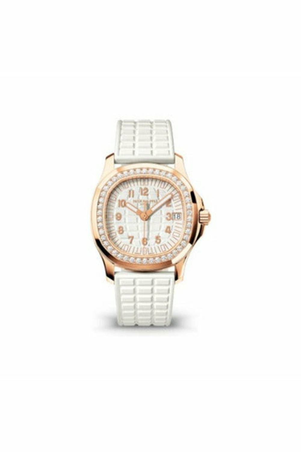 patek philippe aquanaut 5068r-010 luce rubber white dial ladies watch-DUBAILUXURYWATCH