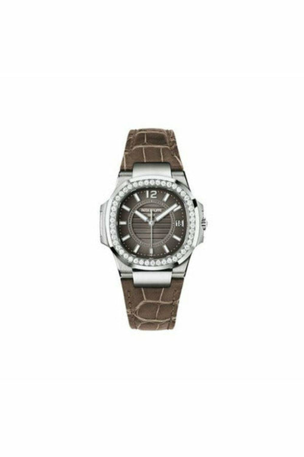 patek philippe nautilus 7010g-010 white gold charcoal grey dial ladies watch-DUBAILUXURYWATCH