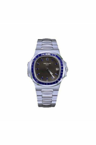 patek philippe nautilus blue sapphire bezel platinum limited edition men's watch ref. 5711/111p-001-DUBAILUXURYWATCH