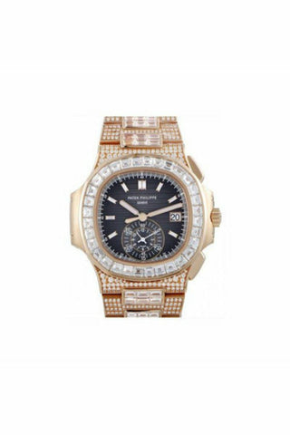 patek philippe nautilus chronograph date diamond set rose gold men's watch ref. 5980/1400r-011-DUBAILUXURYWATCH
