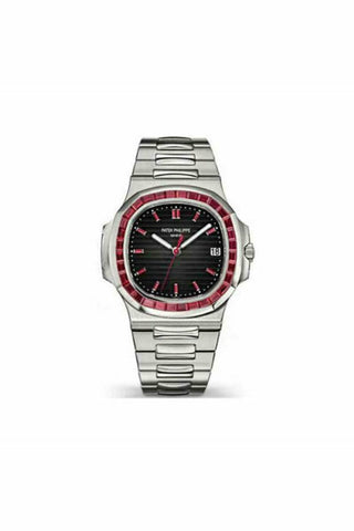 patek philippe nautilus ruby bezel 44mm platinum limited edition men's watch ref. 5711-112p-DUBAILUXURYWATCH