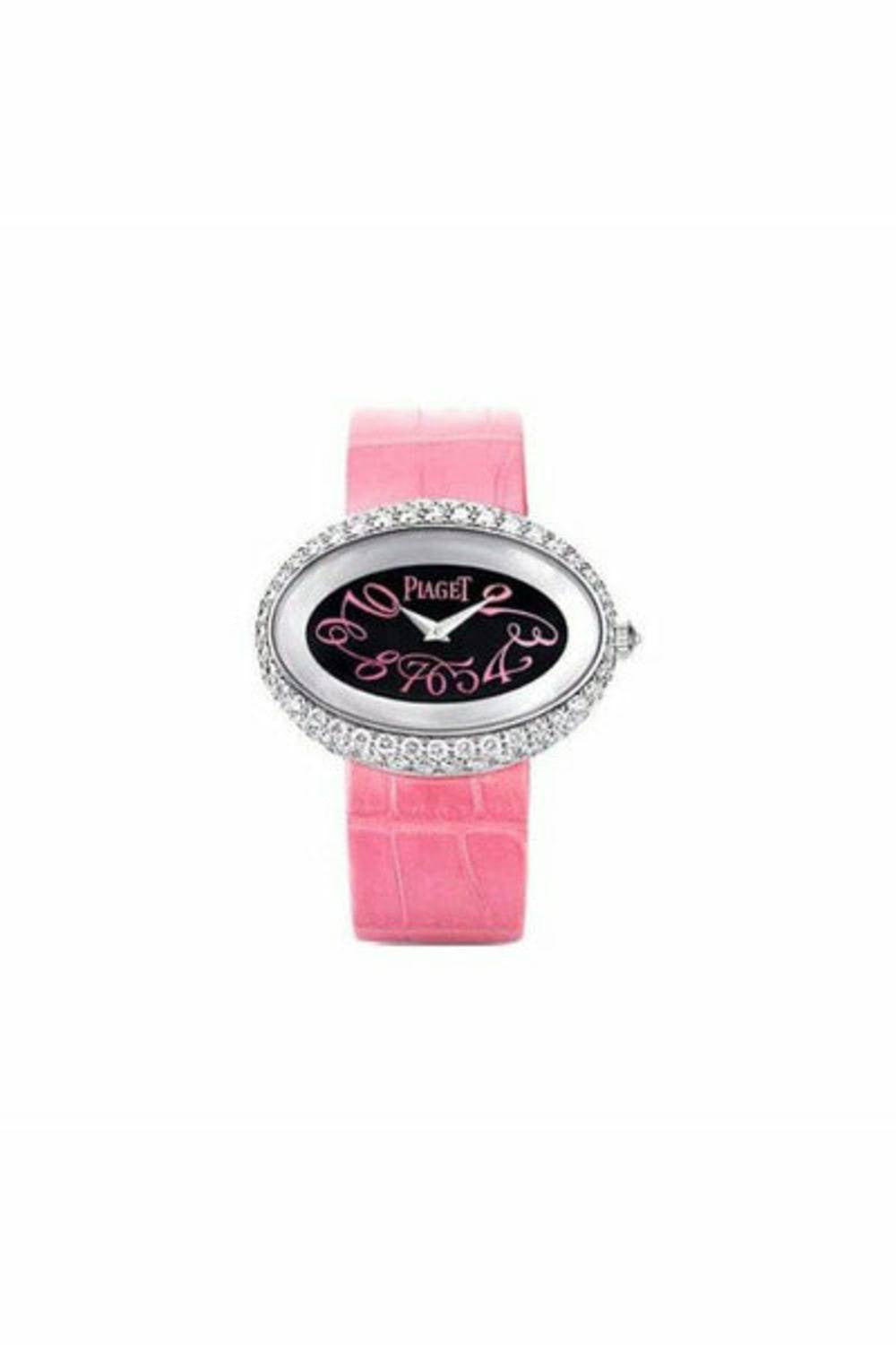 piaget limelight 18kt white gold pink strap ladies watch-DUBAILUXURYWATCH