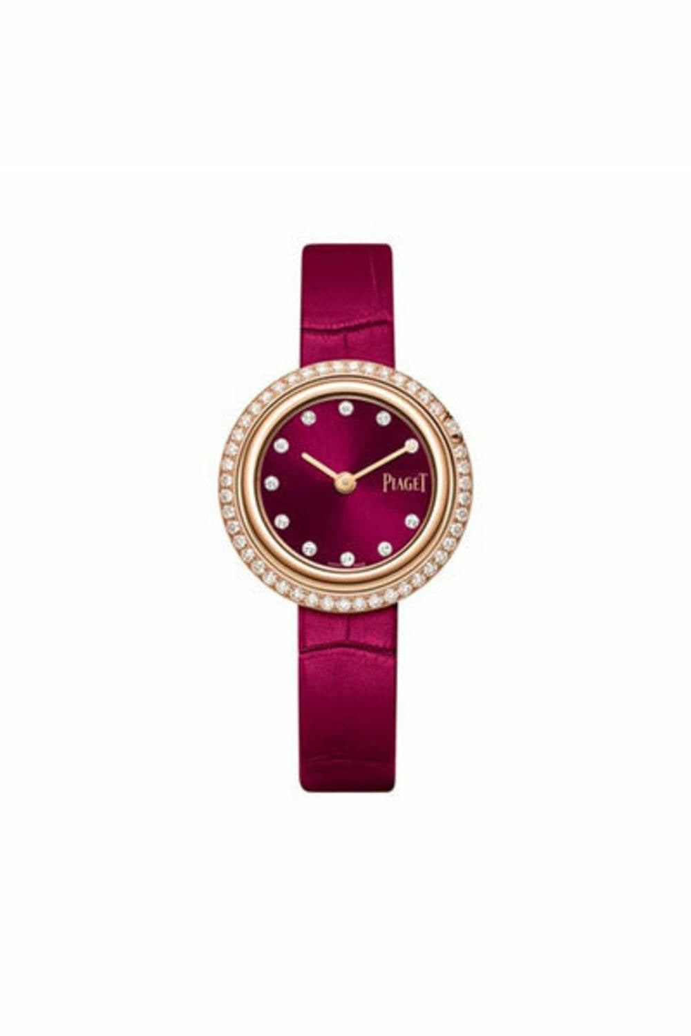 piaget possession quartz cerise pink gem-set dial 29mm ref.-DUBAILUXURYWATCH