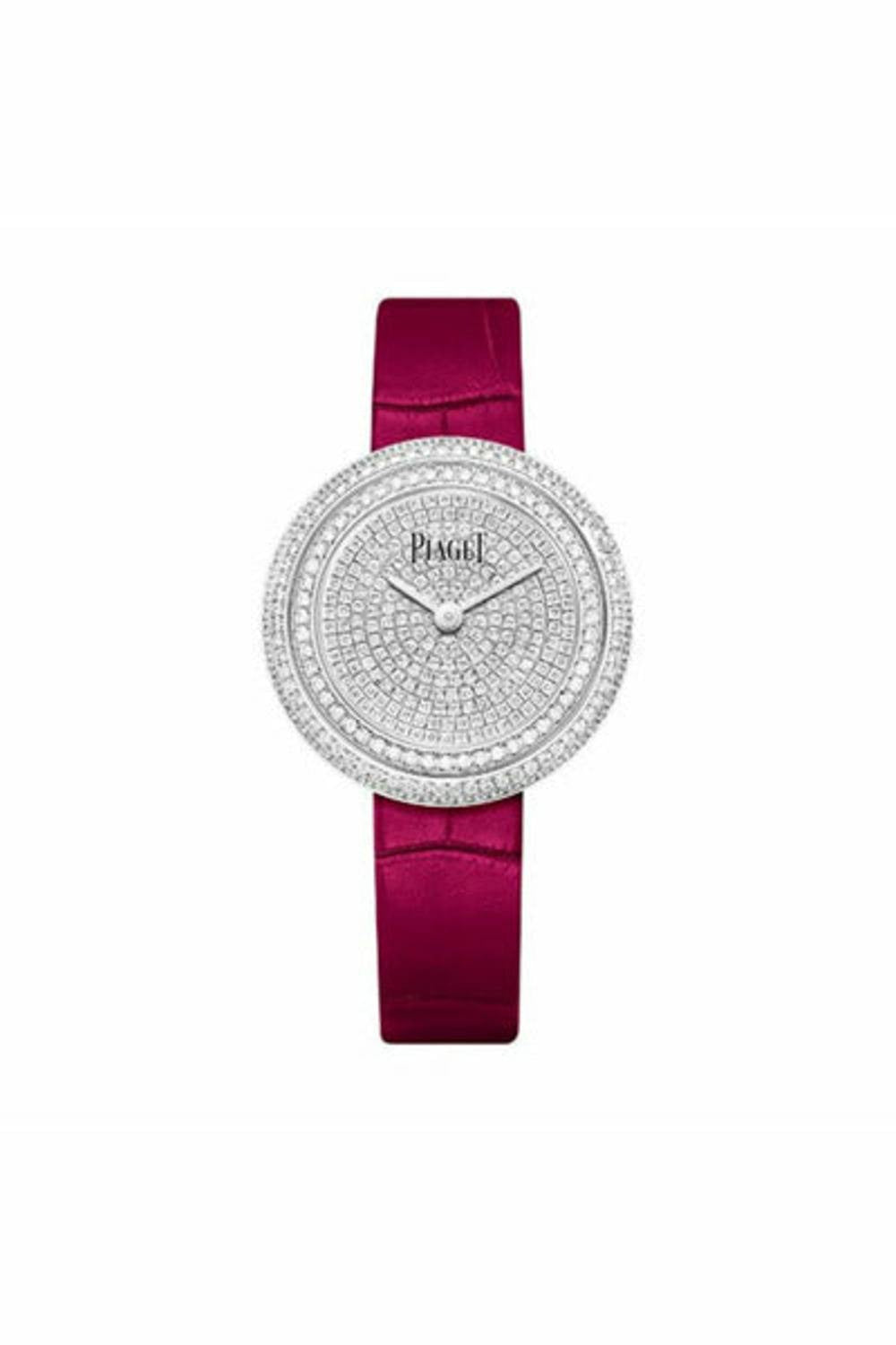 piaget possession white gold diamond paved dial pink strap novelty ref. g0a44299-DUBAILUXURYWATCH