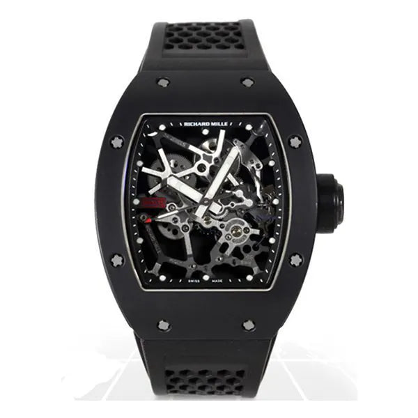 RICHARD MILLE RM 035 AN AL-CA RAFAEL NADAL SKELETON DIAL 44.50 MM X 49.94 MM CARBON TPT BLACK RUBBER STRAPS MEN’S WATCH-DUBAILUXURYWATCH