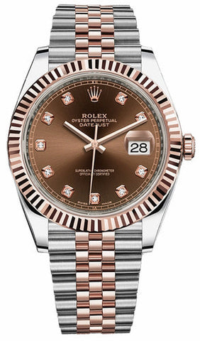 rolex datejust 18kt rose gold 41mm men's watch-DUBAILUXURYWATCH