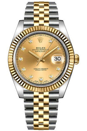 rolex datejust 18kt yellow gold 41mm men's watch-DUBAILUXURYWATCH