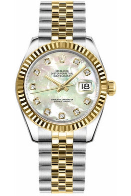 rolex datejust 31 mother of pearl diamond dial watch 178273-DUBAILUXURYWATCH