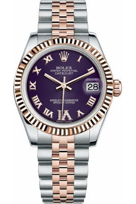 rolex datejust 31 purple dial watch 178271-DUBAILUXURYWATCH