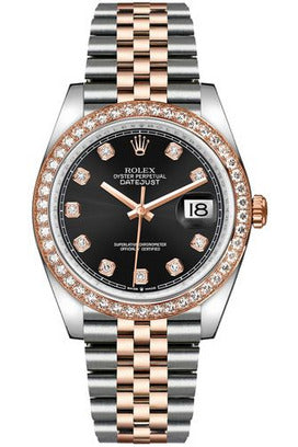 rolex datejust 36 diamond everose gold women's watch 126281rbr-DUBAILUXURYWATCH