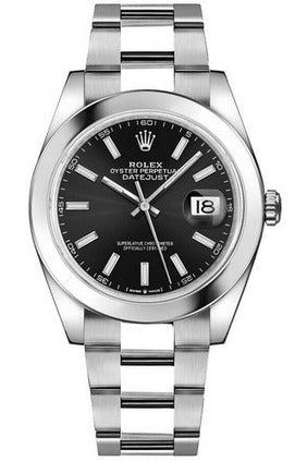 rolex datejust 41 black dial steel men's watch 126300-0011-DUBAILUXURYWATCH