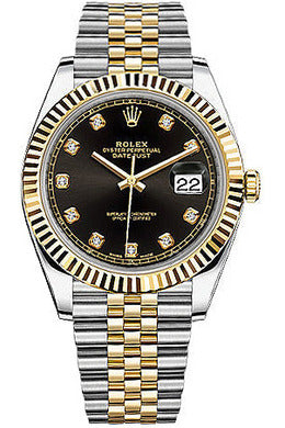 rolex datejust 41 black diamond men's watch 126333-DUBAILUXURYWATCH