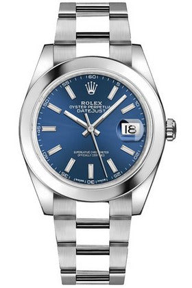 rolex datejust 41 blue dial men's watch 126300-0001-DUBAILUXURYWATCH