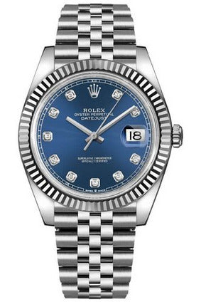 rolex datejust 41 blue diamond dial gold & steel watch 126334-0016-DUBAILUXURYWATCH