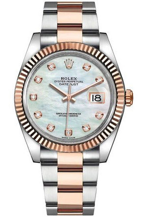 rolex datejust 41 everose gold fluted bezel men's watch 126331-0013-DUBAILUXURYWATCH