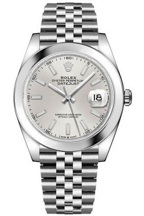 rolex datejust 41 silver dial men's watch 126300-0004-DUBAILUXURYWATCH