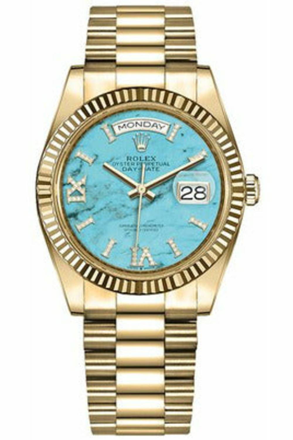 rolex day-date 36 turquoise 128238-DUBAILUXURYWATCH