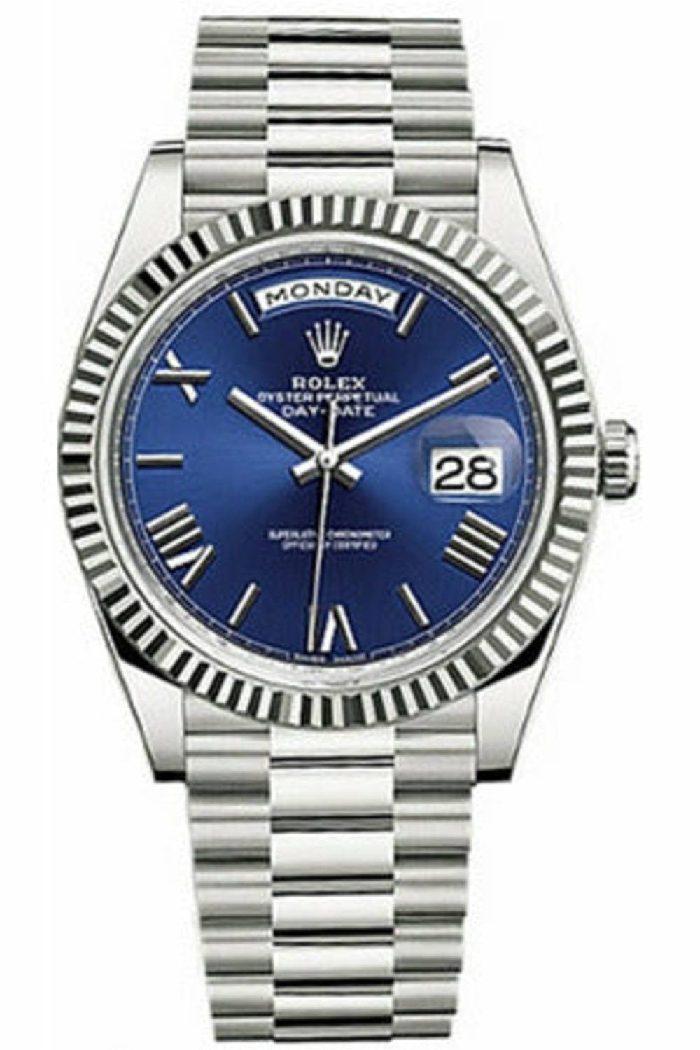 rolex day-date 40 blue dial solid gold 228239-DUBAILUXURYWATCH