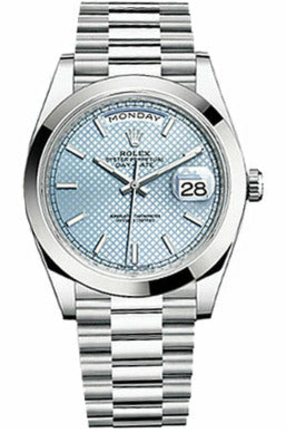 rolex day-date 40 platinum men's 228206-DUBAILUXURYWATCH