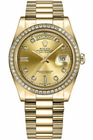 rolex day-date 41 champagne diamond dial gold watch 218348-DUBAILUXURYWATCH