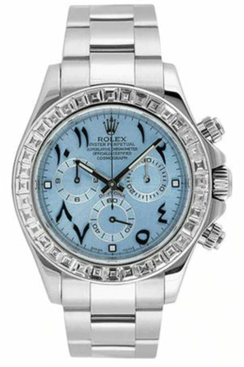 rolex daytona ice blue arabic dial 16509-DUBAILUXURYWATCH