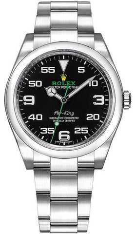 rolex oyster perpetual air-king black dial men's watch 116900-0001-DUBAILUXURYWATCH