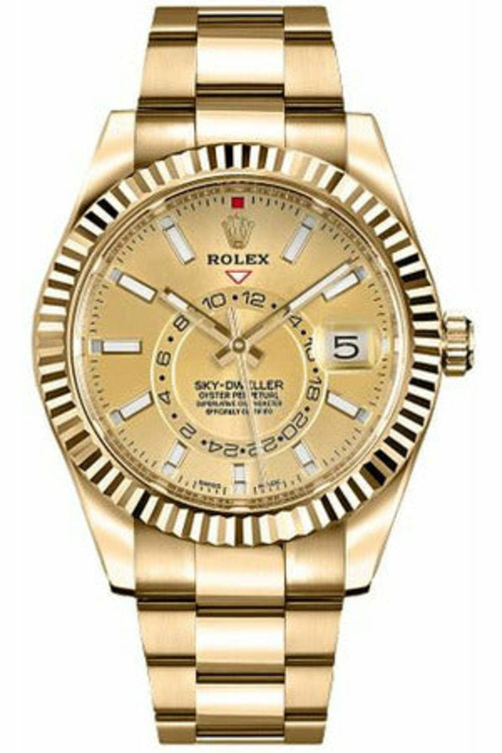 rolex sky-dweller gold champagne dial 326938-DUBAILUXURYWATCH