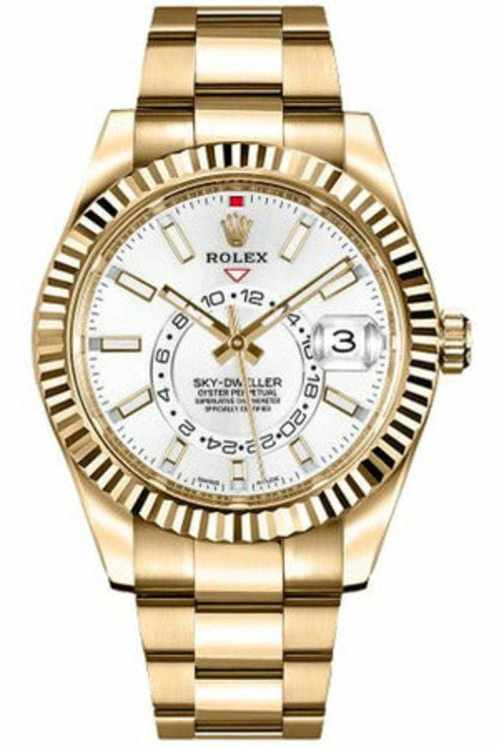 rolex sky-dweller gold white dial 326938-DUBAILUXURYWATCH