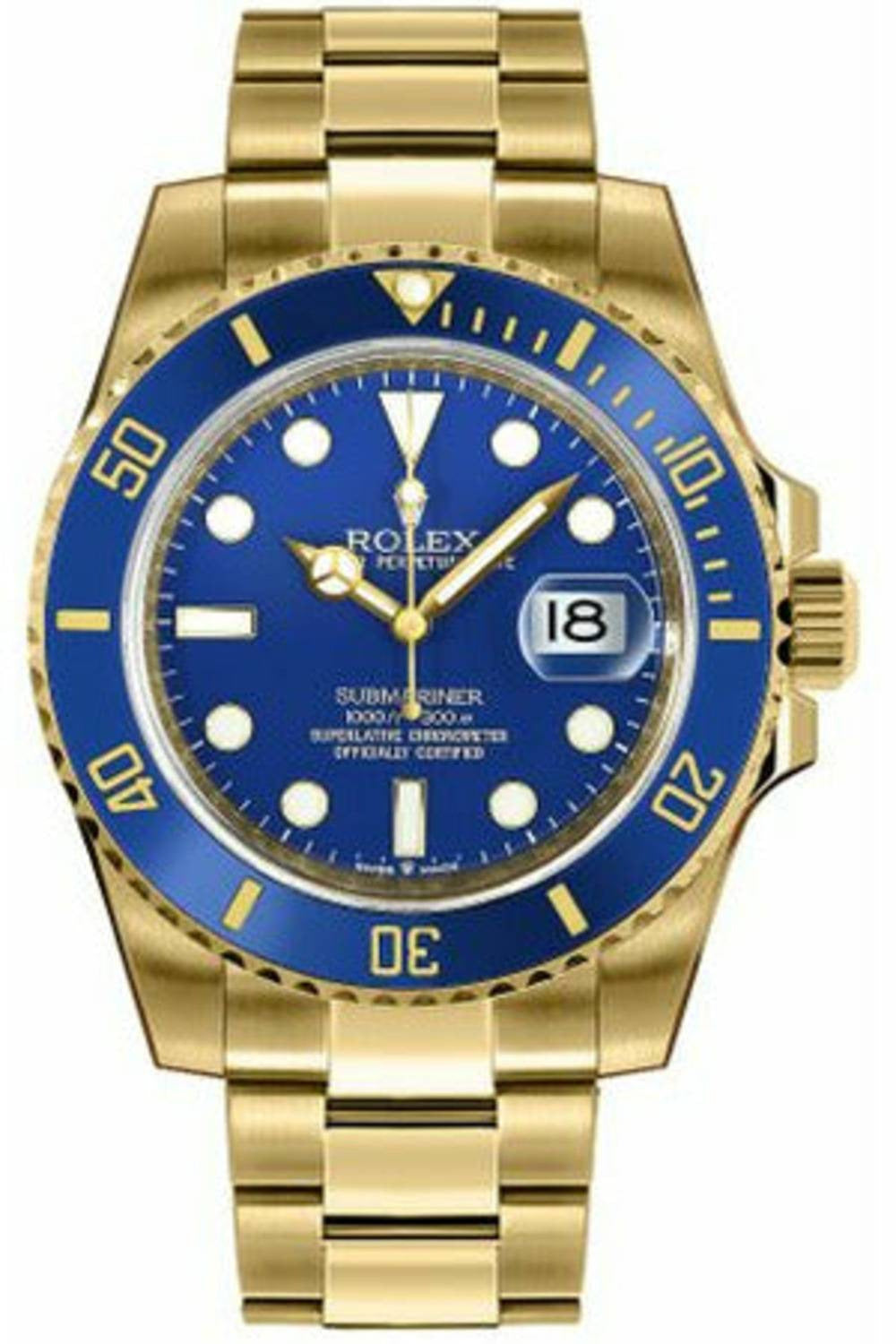 rolex submariner date solid 18k yellow gold 126618lb-DUBAILUXURYWATCH