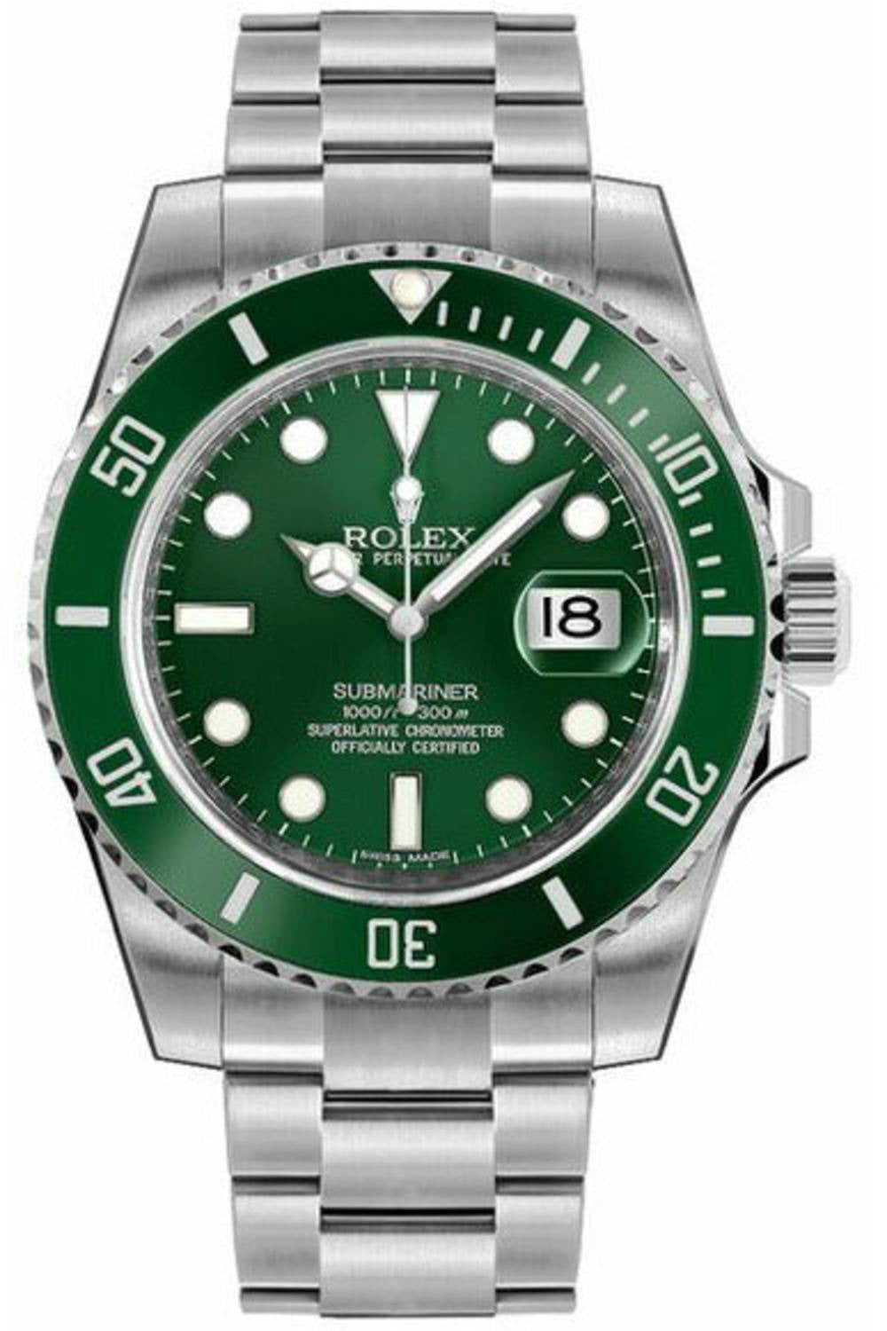 rolex submariner green dial hulk 116610lv-0002-DUBAILUXURYWATCH